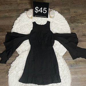 Black Cold Should Long Sleeve Dress